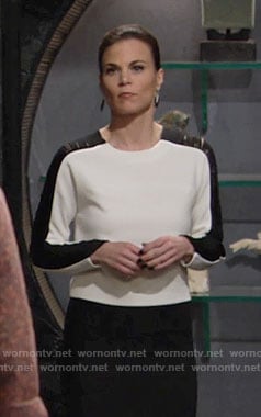 Phyllis's white top with black fringe sleeves on The Young and the Restless