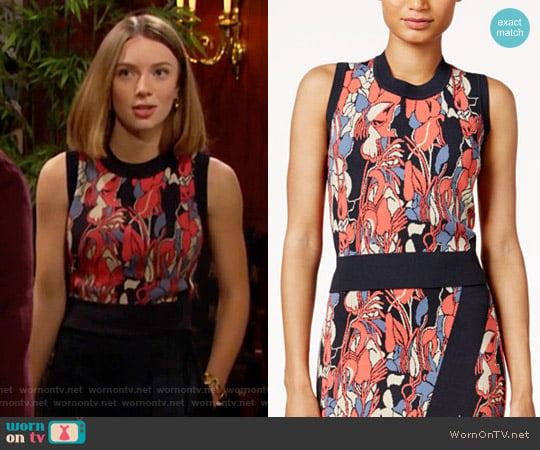 RACHEL Rachel Roy Printed Crop Top worn by Coco Spectra (Courtney Grosbeck) on The Bold and the Beautiful