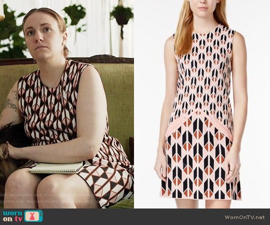 RACHEL Rachel Roy Sleeveless Printed Sweater Dress worn by Hannah Horvath (Lena Dunham) on Girls