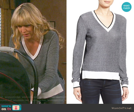 WornOnTV: Nicole’s grey v-neck sweater with white trim on Days of our ...