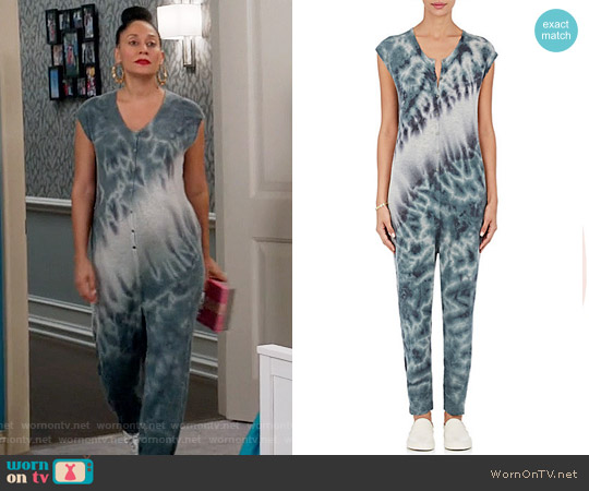 Raquel Allegra Tie-Dyed Fine-Gauge Knit Sleeveless Jumpsuit worn by Rainbow Johnson (Tracee Ellis Ross) on Black-ish