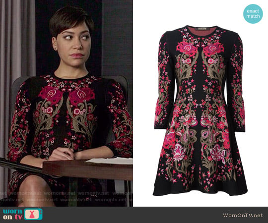 Roberto Cavalli Floral Design Knitted Dress worn by Lucca Quinn (Cush Jumbo) on The Good Fight