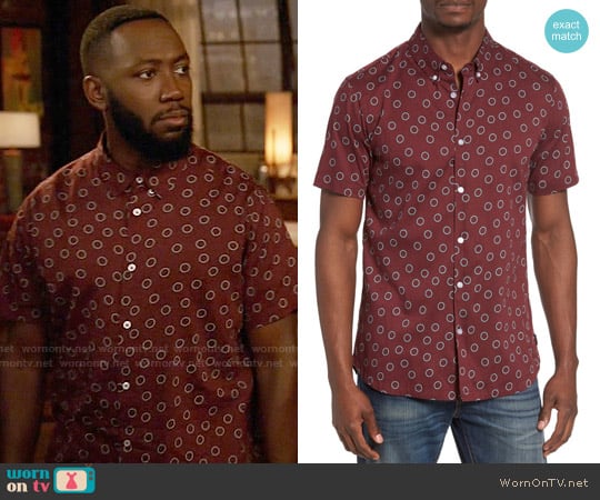 RVCA Ring Print Woven Shirt worn by Winston Bishop (Lamorne Morris) on New Girl