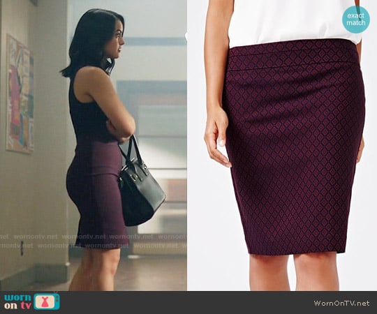 RW&CO. Modern Stretch Diamond Pattern Pencil Skirt worn by Veronica Lodge (Camila Mendes) on Riverdale