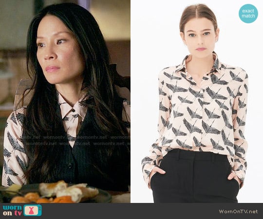 Sandro Freedom Shirt worn by Joan Watson (Lucy Liu) on Elementary