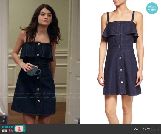 See by Chloe Sleeveless Stretch Denim Mini Dress worn by Sabrina Pemberton (Sofia Black D'Elia) on The Mick