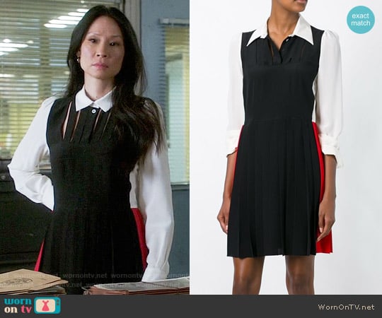 Sonia Rykiel Color Block Shirt Dress worn by Joan Watson (Lucy Liu) on Elementary