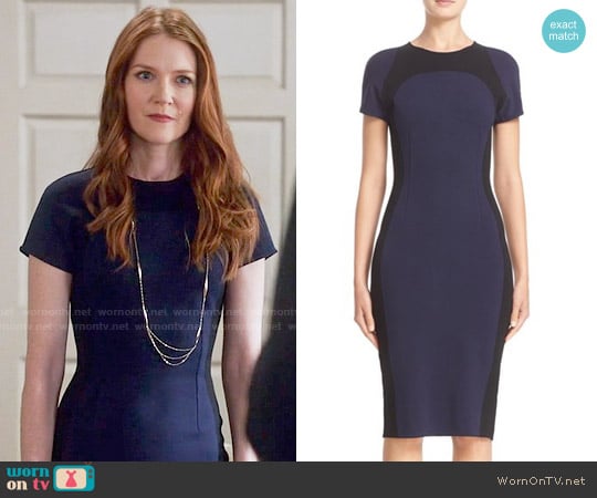 St. John Collection Colorblock Sculpture Knit Dress worn by Abby Whelan (Darby Stanchfield) on Scandal