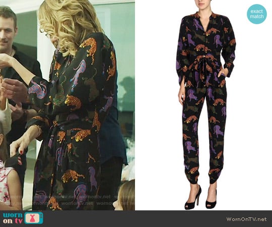 WornOnTV Renata s cat print jumpsuit on Big Little Lies Laura Dern Clothes and Wardrobe from TV