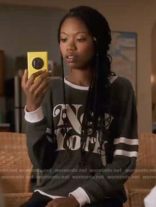 Tamra's New York sweatshirt on The Mindy Project