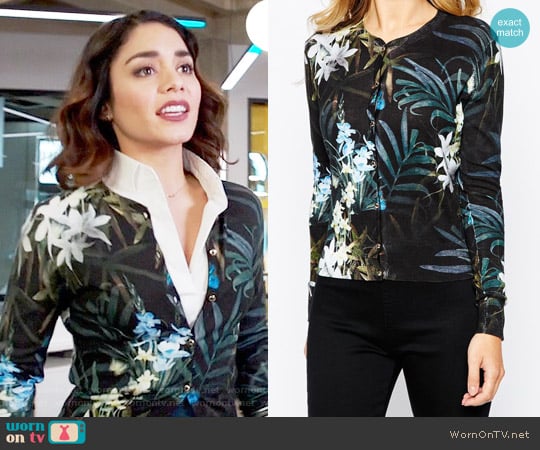 Ted Baker Perrie Twilight Cardigan worn by Emily Locke (Vanessa Hudgens) on Powerless