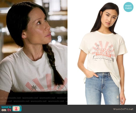 The Great The Palm Crew Tee worn by Joan Watson (Lucy Liu) on Elementary