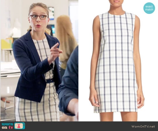 Theory Adraya Checked Dress worn by Kara Danvers (Melissa Benoist) on Supergirl