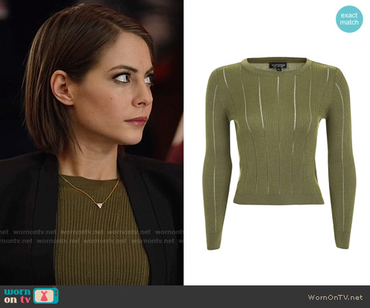 Wornontv Thea’s Green Ribbed Top On Arrow Willa Holland Clothes