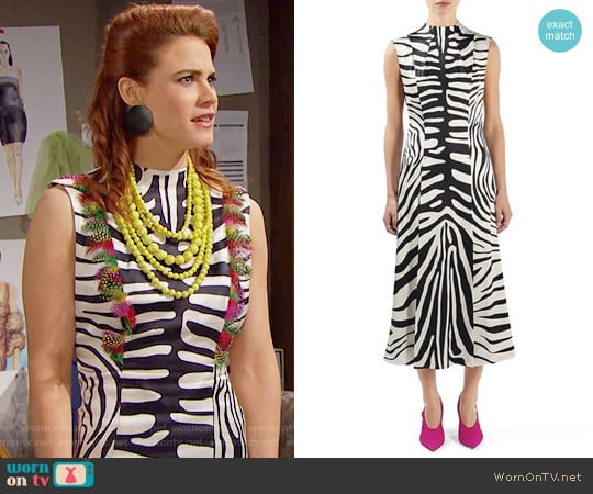 Topshop Irving Print Silk Dress worn by Sally Spectra (Courtney Hope) on The Bold and the Beautiful