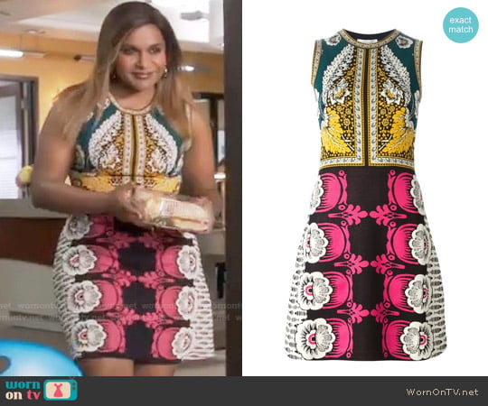 Valentino Foulard Printed A-Line Dress worn by Mindy Lahiri (Mindy Kaling) on The Mindy Project