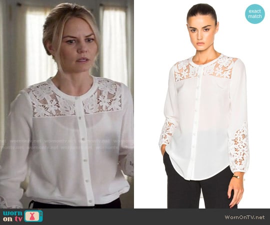 Veronica Beard Alma Lace Top worn by Emma Swan (Jennifer Morrison) on Once Upon A Time