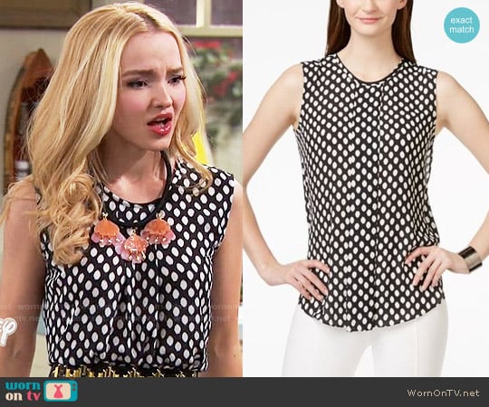 Vince Camuto Sleeveless Front-Pleat Blouse worn by Liv Rooney (Dove Cameron) on Liv and Maddie