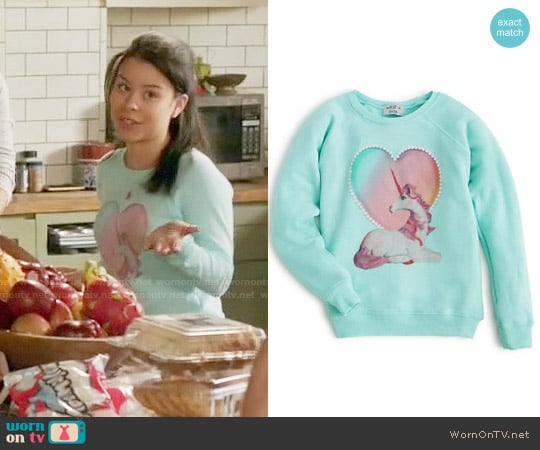 Wildfox Girls' Unicorn Sweatshirt worn by Mariana Foster (Cierra Ramirez) on The Fosters