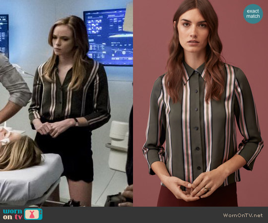 Le Fou by Wilfred Racine Blouse in Riverbend Stripe worn by Caitlin Snow (Danielle Panabaker) on The Flash