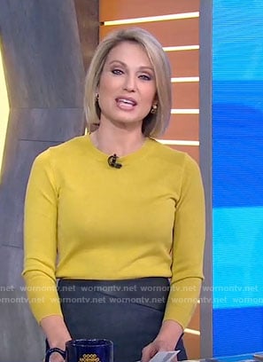 Amy’s yellow sweater on Good Morning America