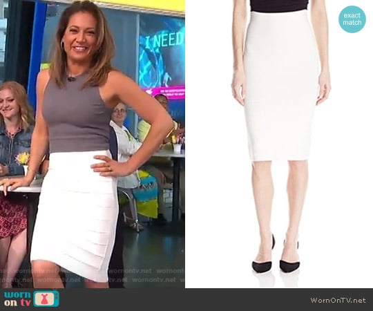 Leger Mid-Length Knit Pencil Skirt by Bcbgmaxazria worn by Ginger Zee on Good Morning America