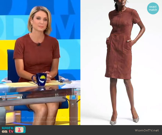 Suede Dress by Banana Republic worn by Amy Robach on Good Morning America