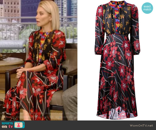 Floral Print Dress by Duro Olowu worn by Kelly Ripa on Live with Kelly and Mark