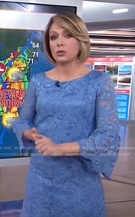 Dylan’s blue bell sleeve lace dress on Today