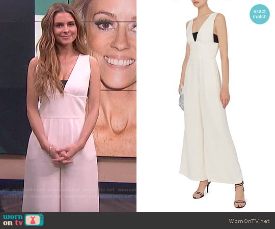 Fleur Du Mal Wide Leg Ivory Jumpsuit worn by Maria Menounos on E! News