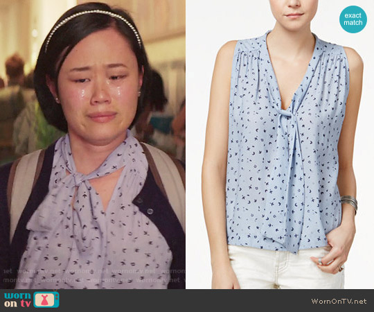 Free People Sleeveless Tie Neck Blouse worn by Courtney Crimsen (Michele Selene Ang) on 13 Reasons Why