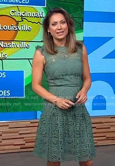 Ginger's green lace dress on Good Morning America