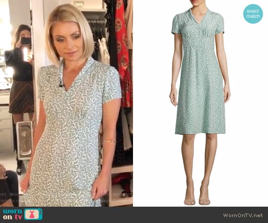 Morgan Forties Printed Silk Dress by Harley Viera Newton worn by Kelly Ripa on Live with Kelly and Mark