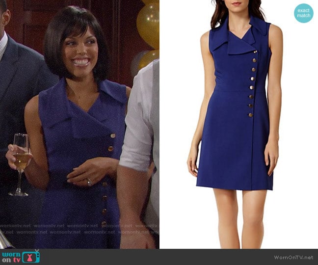 Karen Millen Button Detail Dress worn by Maya Avant (Karla Mosley) on The Bold and the Beautiful