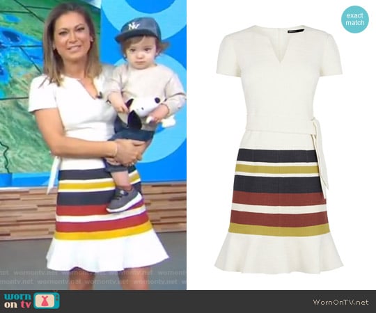 Frilled Hem Dress by Karen Millen worn by Ginger Zee on Good Morning America