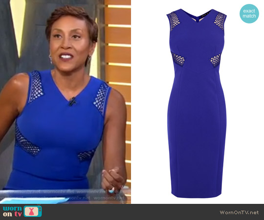 WornOnTV: Robin’s blue mesh panel dress on Good Morning America | Robin ...