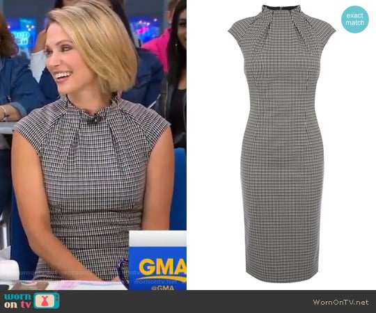 Pleat-Neck Detail Dress by Karen Millen worn by Amy Robach on Good Morning America