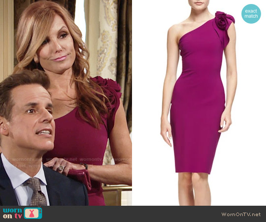 La Petite Robe di Chiara Boni Enrica Dress in Vinaccia worn by Lauren Fenmore (Tracey Bregman) on The Young and the Restless