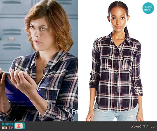 Paige Mya Shirt in Evening Blue / Cream / Ash Rose worn by Paige McCullers (Lindsey Shaw) on Pretty Little Liars