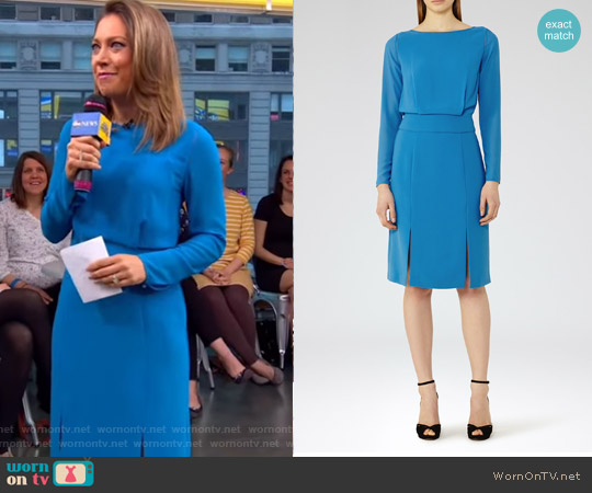 Alessa Sheer-Sleeve Dress by Reiss worn by Ginger Zee on Good Morning America