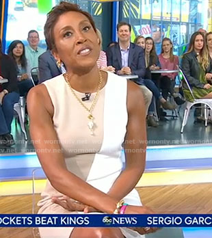 Robin’s color-block sleeveless dress on Good Morning America