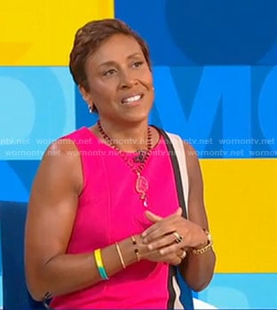 Robin’s pink color-block dress on Good Morning America