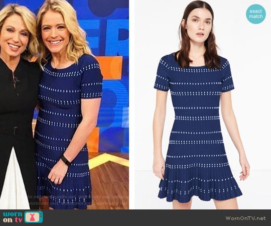 Elasticated Knit Dress by Sandro worn by Sara Haines on Good Morning America