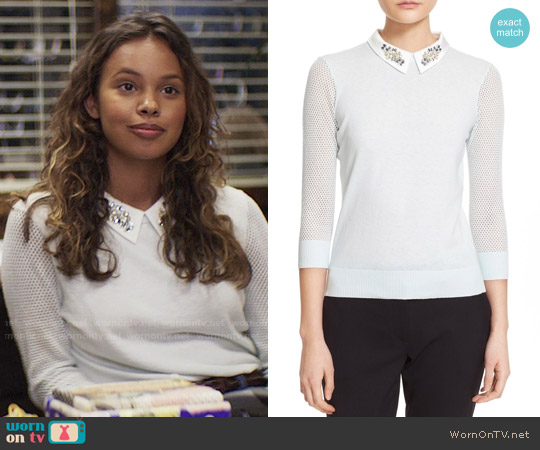 Ted Baker Helane Sweater worn by Jessica Davis (Alisha Boe) on 13 Reasons Why