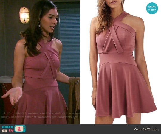 Topshop Cross Neck Skater Dress worn by Gabi Hernandez (Camila Banus) on Days of our Lives