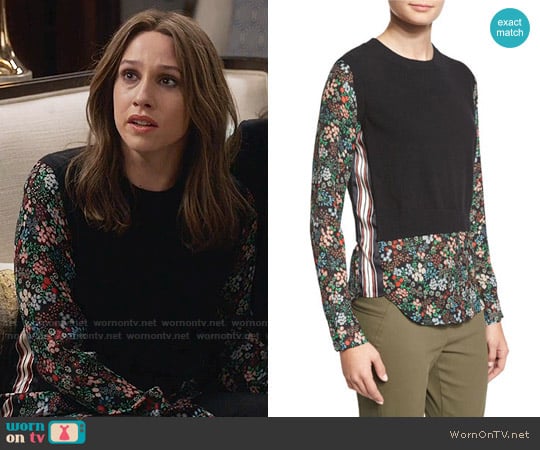 Veronica Beard Mellow Mixed-Media Cashmere Sweater worn by Catherine Meyer (Sarah Sutherland) on Veep