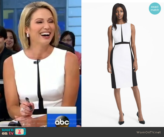 Colorblock Sheath Dress by White House Black Market worn by Amy Robach on Good Morning America