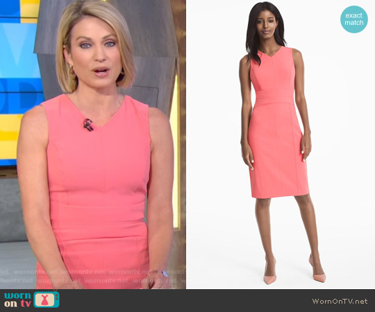 Seamed Sheath Dress by White House Black Market worn by Amy Robach on Good Morning America