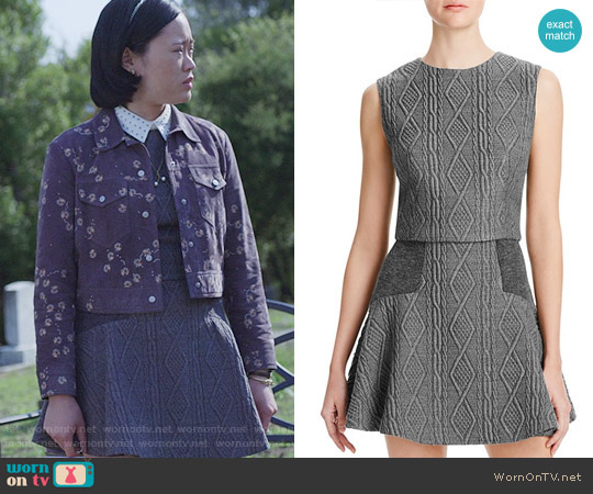 Alice + Olivia Klynn Top and Elsie Skirt in Cable Knit worn by Courtney Crimsen (Michele Selene Ang) on 13 Reasons Why