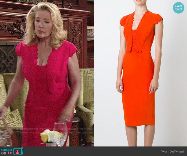 Antonio Berardi Scallop Detail Dress worn by Nikki Reed Newman (Melody Thomas-Scott) on The Young and the Restless